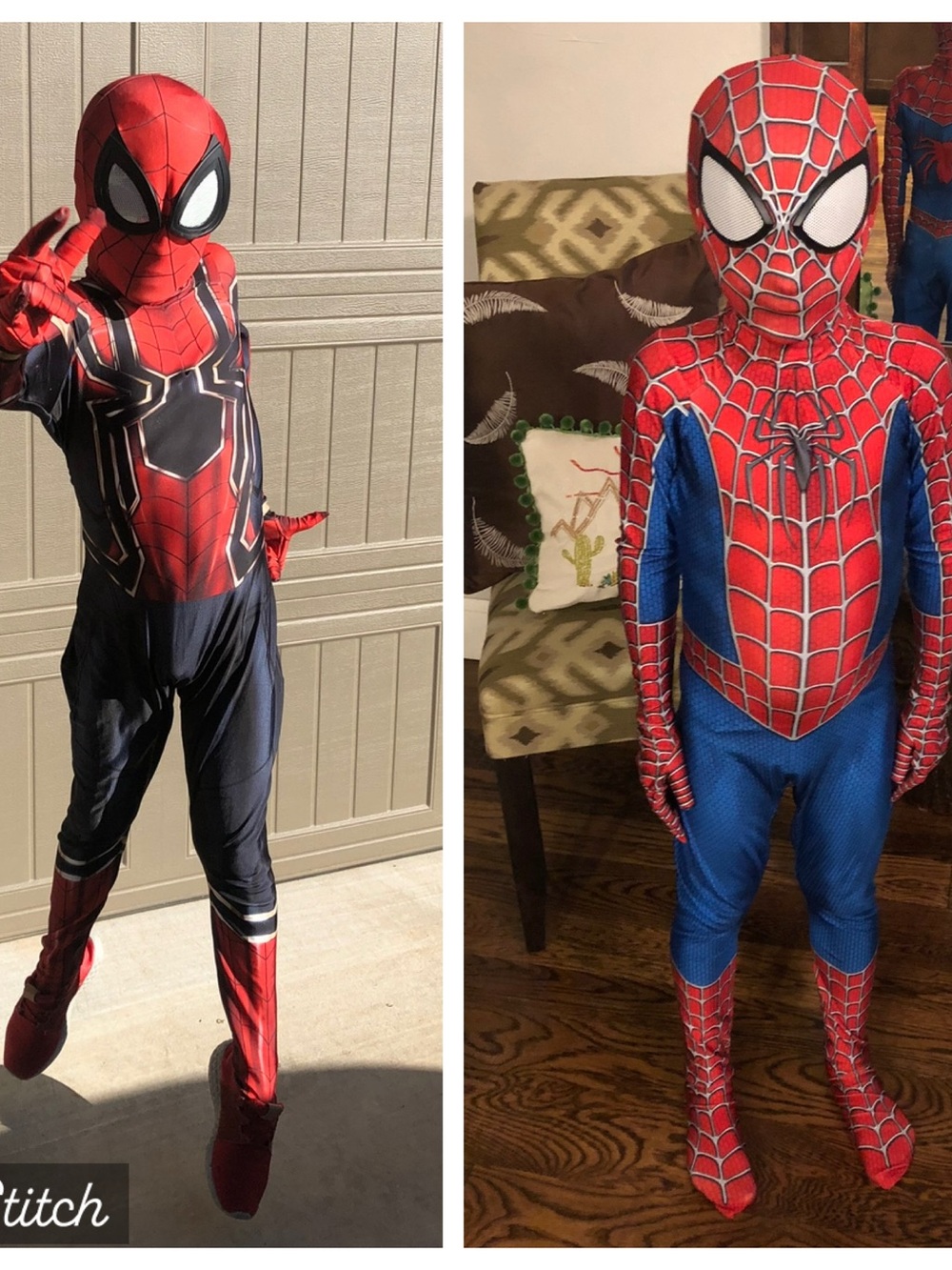 SPIDERMAN Set of 2 Realistic Costumes Kids Sz XL Fits Age 7-9 Halloween Cosplay